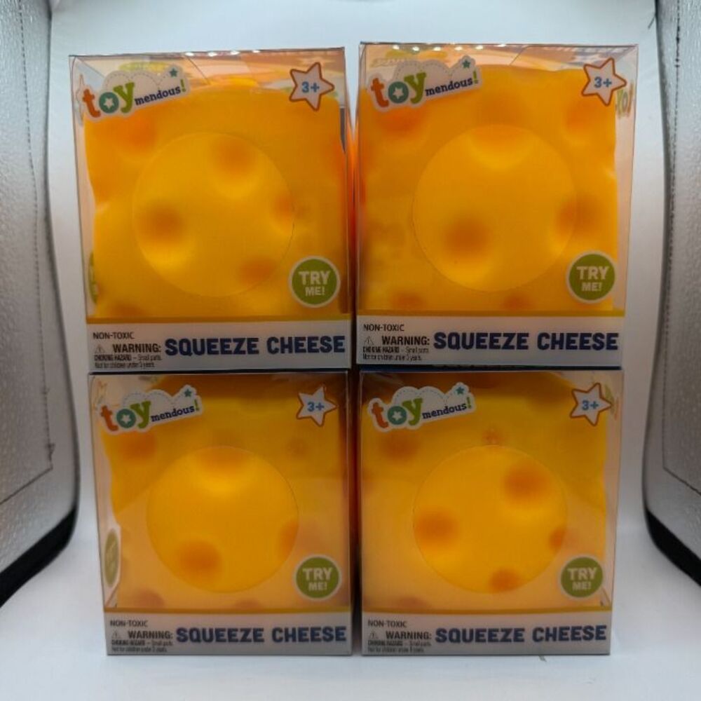 ToyMendous - Squeeze Cheese *Slow Rise* Squishy Fidget Toy (4 Pack) Viral